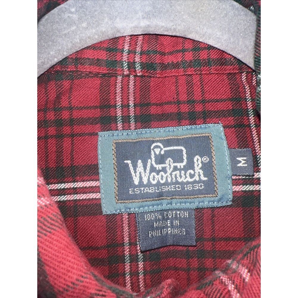 Vintage Woolrich Men's Plaid Button Down Shirt Red Medium
